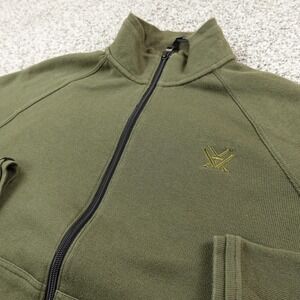 Vortex Jacket Mens M Green Full Zip Outdoor Hunting Knit Sweater Bomber Coat